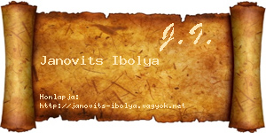 Janovits Ibolya névjegykártya